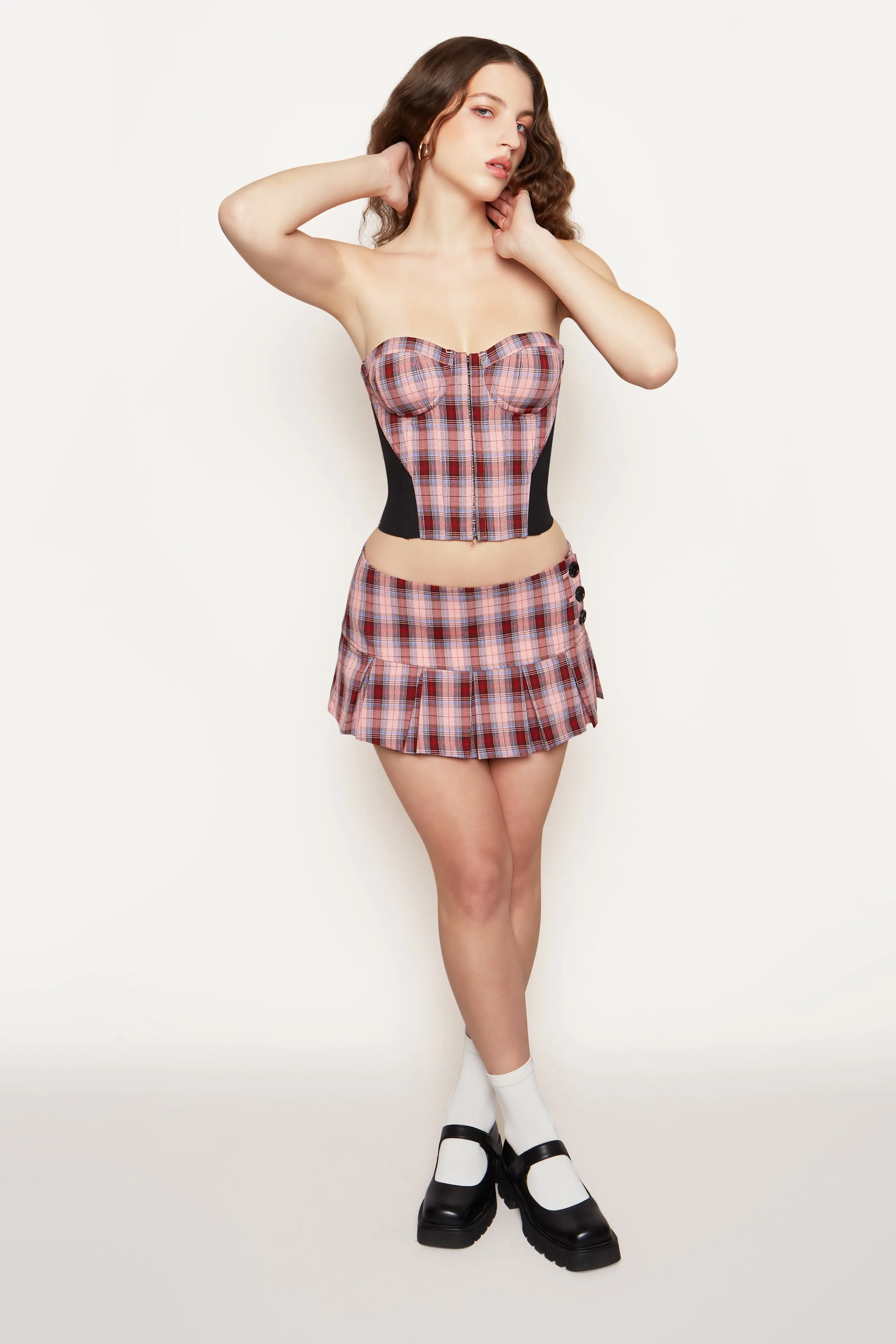 Pleated Micro Mini Skirt