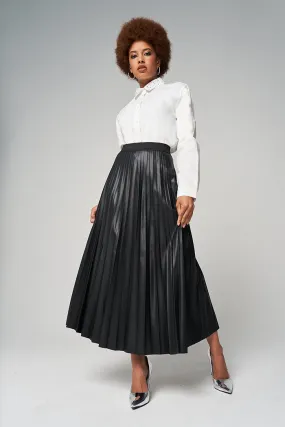 Pleated Midi Skirt