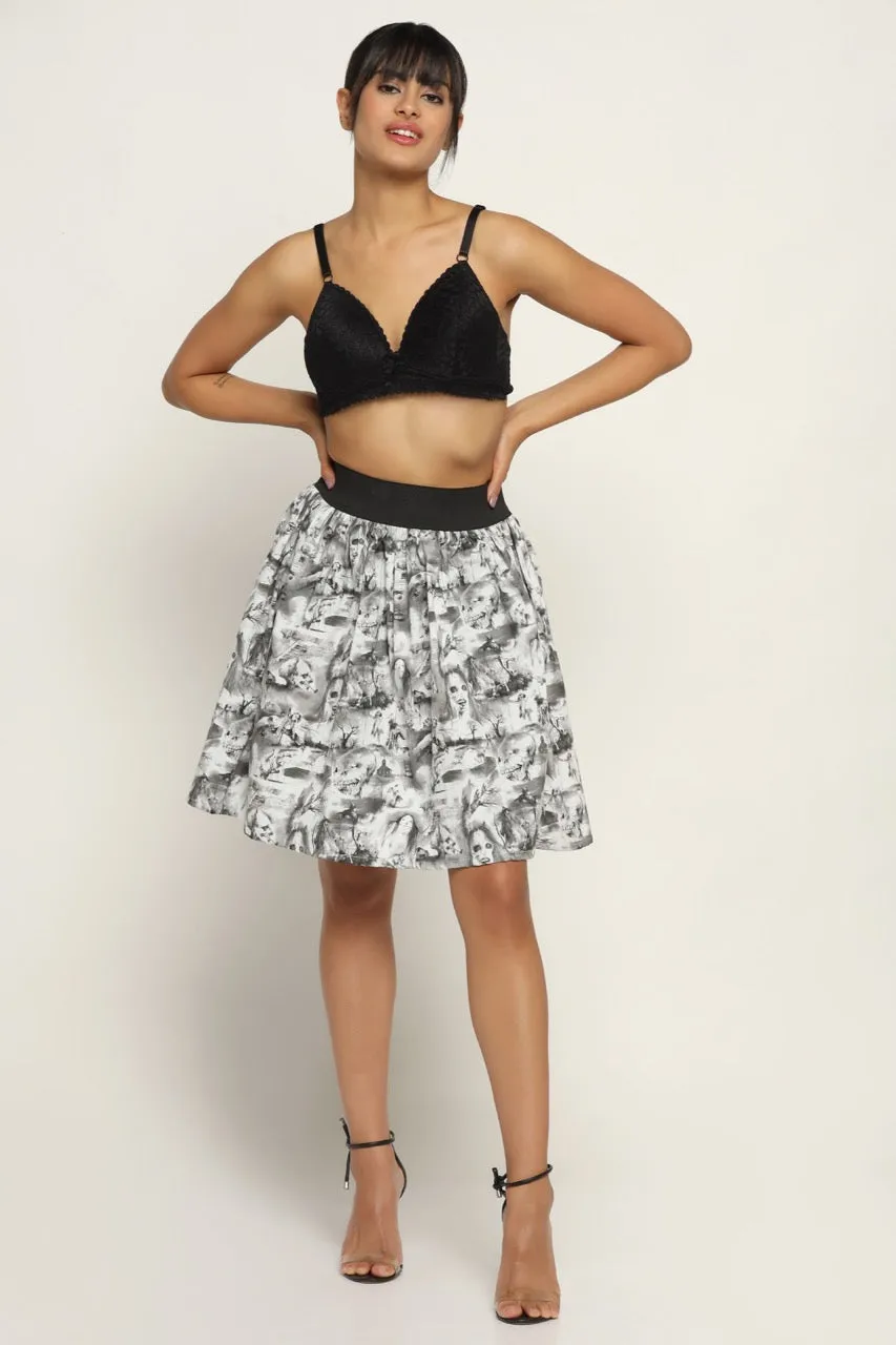 Quatrefoil Printed Skirt