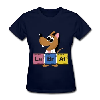 "Lab Rat Periodic Table" (brunette) - Women's T-Shirt