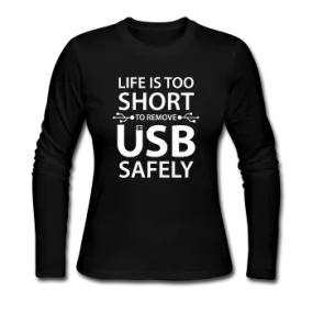 "Life is too Short" (white) - Women's Long Sleeve T-Shirt