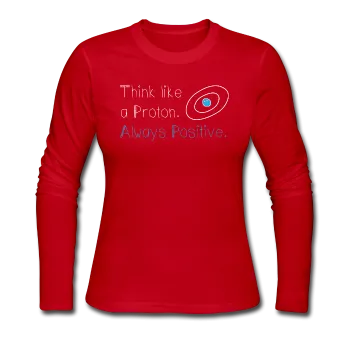 "Think like a Proton" (white) - Women's Long Sleeve T-Shirt